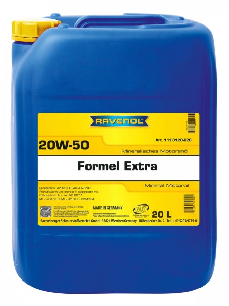 RAVENOL Formel Extra SAE 20W-50 - 20 Liter