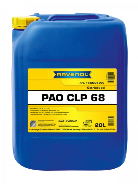 RAVENOL Getriebeoel PAO CLP 68 - 20 Liter