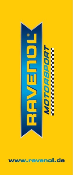 RAVENOL Flagge im Hochformat, gelb, Motorsport (150x360 cm)