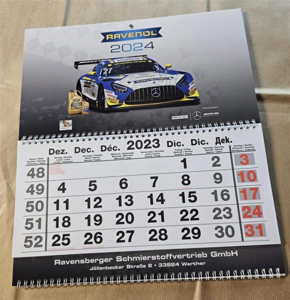 RAVENOL 4-Monats-Kalender 2024 (mit Mercedes AMG)